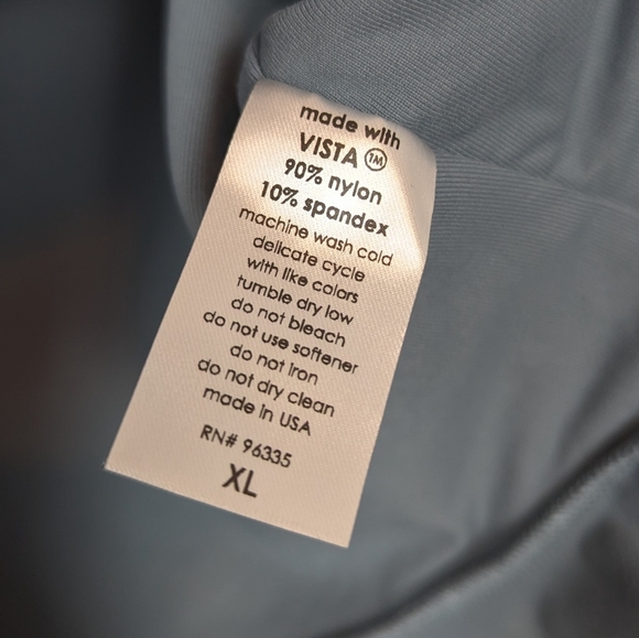 NWT Susana Monaco Grey Blue Jersey Ruffle Mock Neck Top - Picture 7 of 8